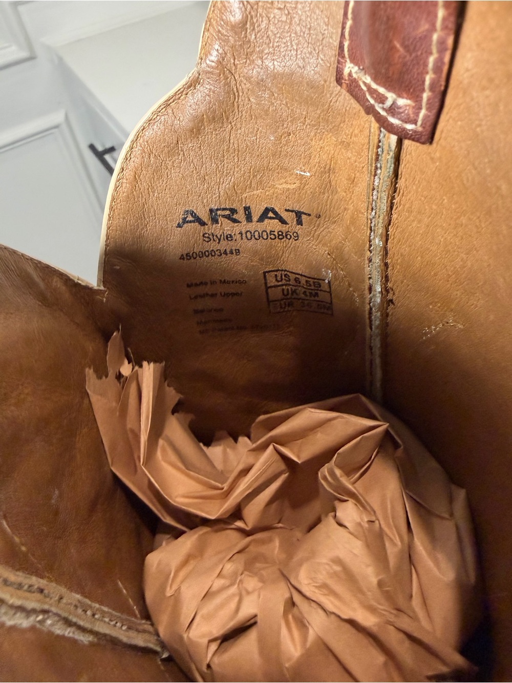 Ariat Women's 6.5B Brown Leather Cowboy Boots Western Cowgirl Square Toe Riding - Picture 7 of 7